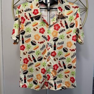 2023 San Francisco SF Giants Aloha Foodie Coca Cola Hawaiian Shirt - Medium M